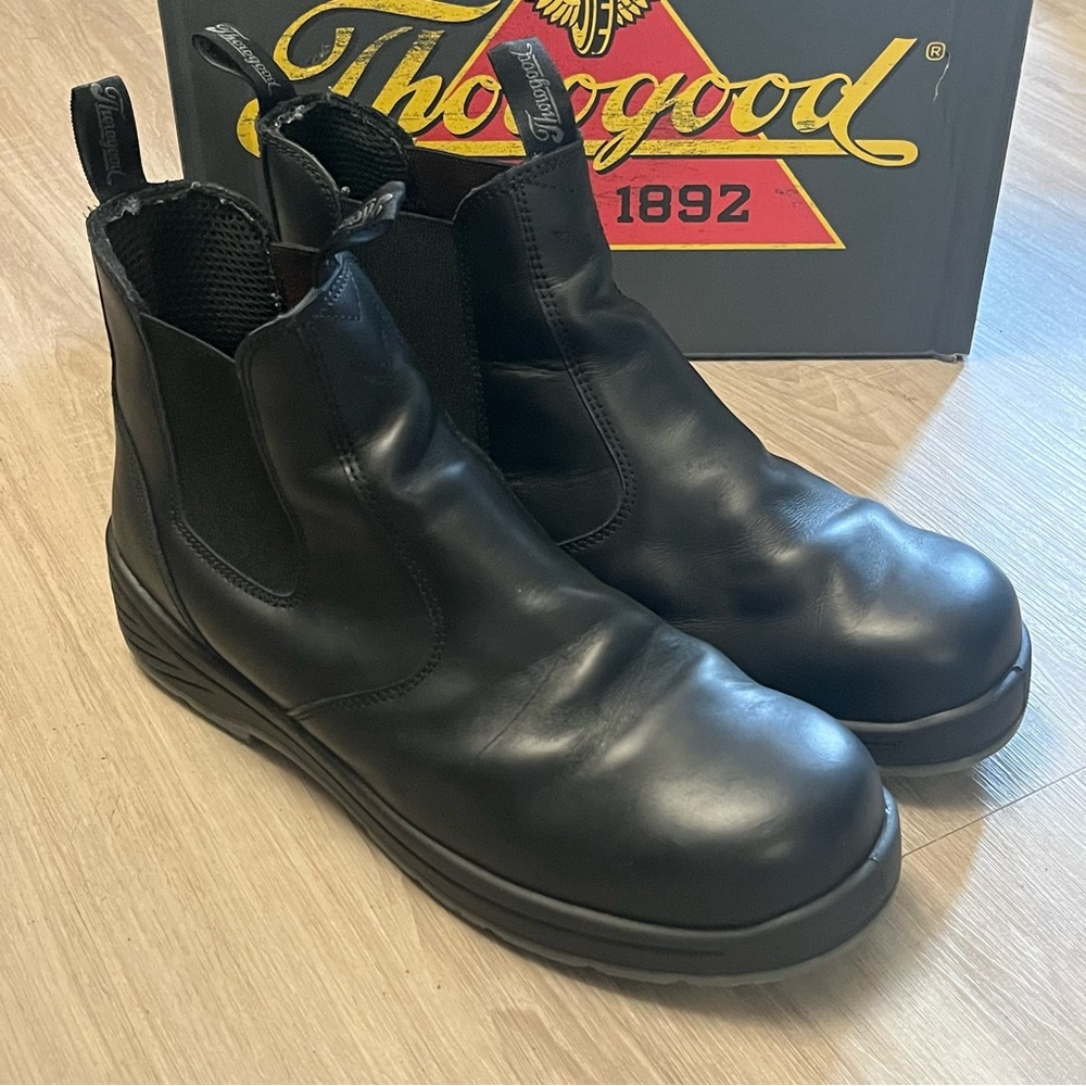 Thorogood Thoroflex Quick Release Slip Resistant Black Pull On Men's Boots 13 W